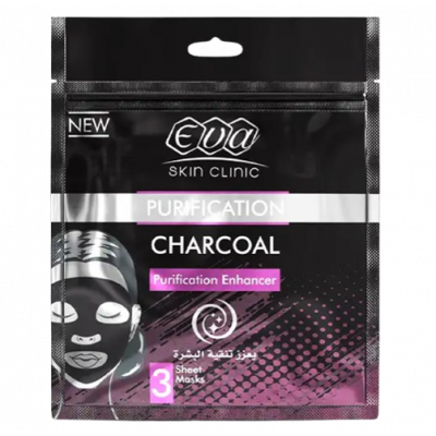 EVA SKIN CLINIC CHARCOAL SHEET MASK — PURIFICATION ENHANCER 3 SHEET MASKS 